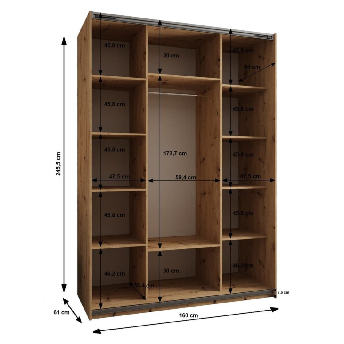 Trosa III Sliding Door Wardrobe 160cm