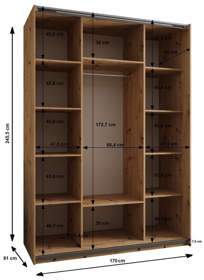 Trosa I Sliding Door Wardrobe 170cm