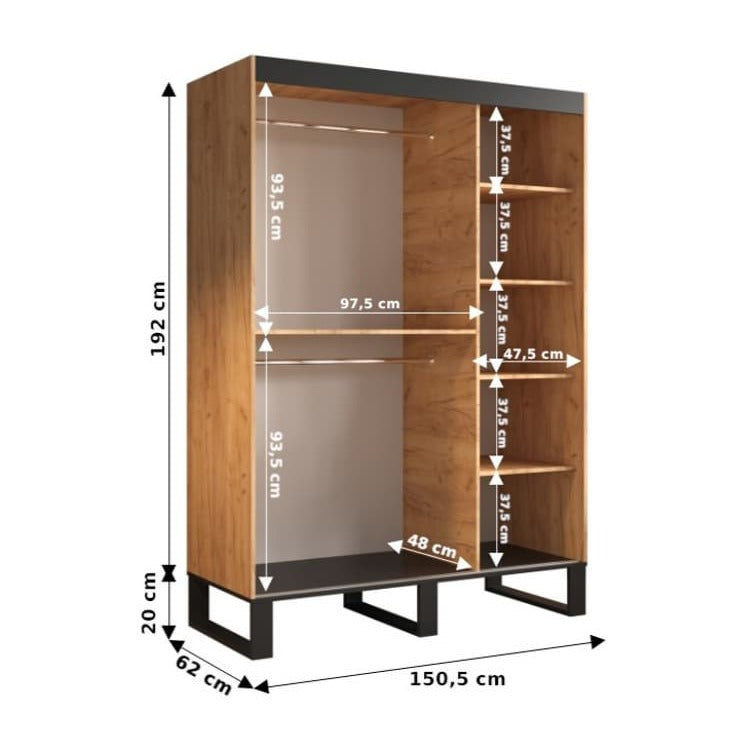 Loft Sliding Door Wardrobe 150cm