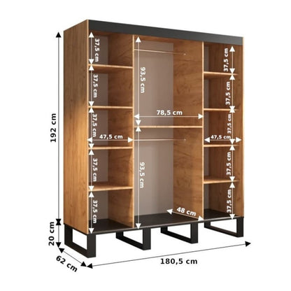 Loft Y1 Sliding Door Wardrobe 180cm