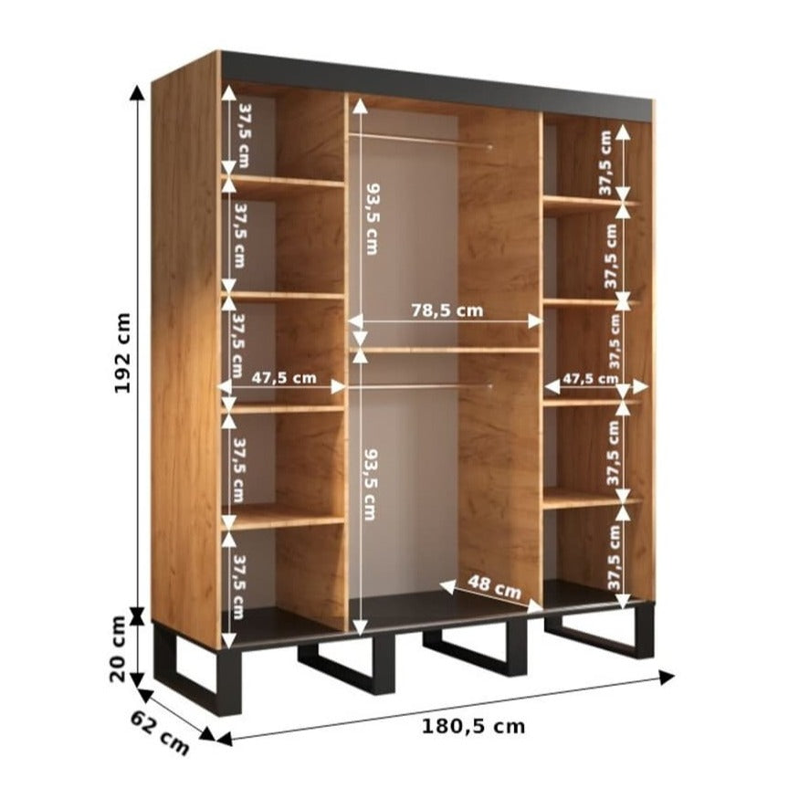 Loft Y2 Sliding Door Wardrobe 180cm