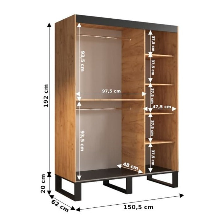 Loft Y1 Sliding Door Wardrobe 150cm