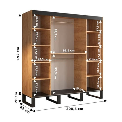 Loft Sliding Door Wardrobe 200cm