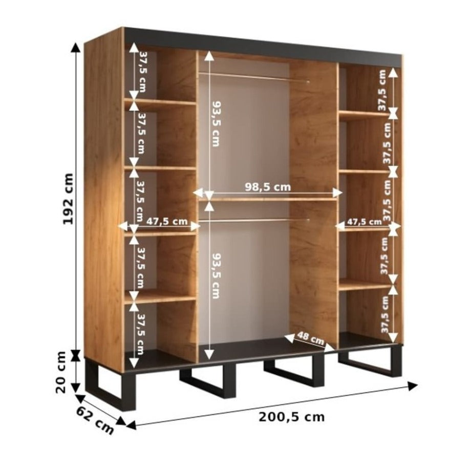 Loft Y1 Sliding Door Wardrobe 200cm