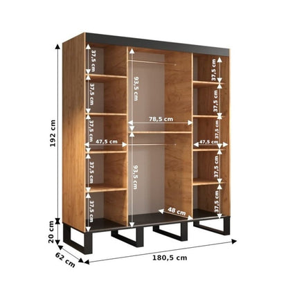 Loft T2 Sliding Door Wardrobe 180cm