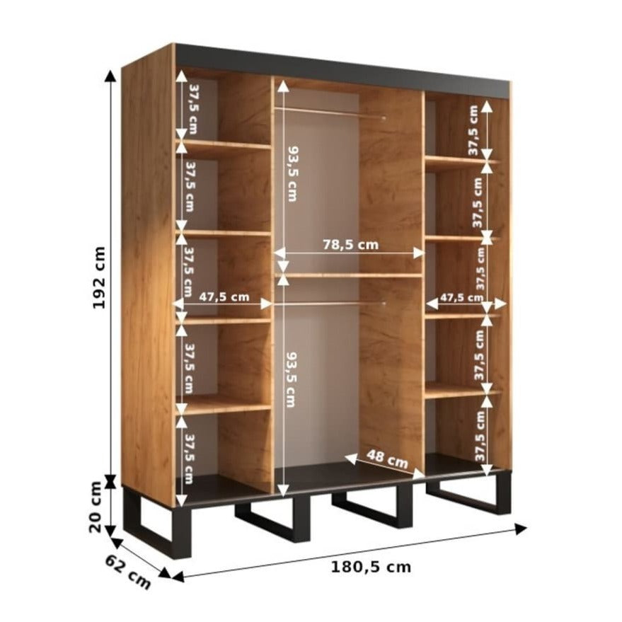 Loft T3 Sliding Door Wardrobe 180cm