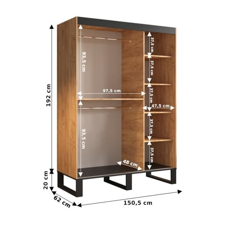 Loft T3 Sliding Door Wardrobe 150cm