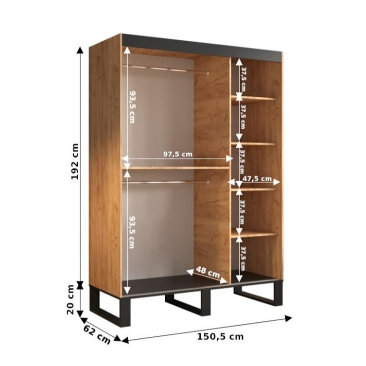 Loft V4 Sliding Door Wardrobe 150cm