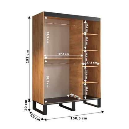 Loft Y Sliding Door Wardrobe 150cm