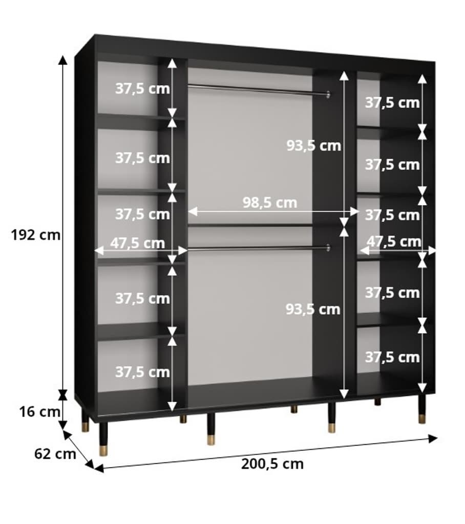 Monaco I Sliding Door Wardrobe 200cm