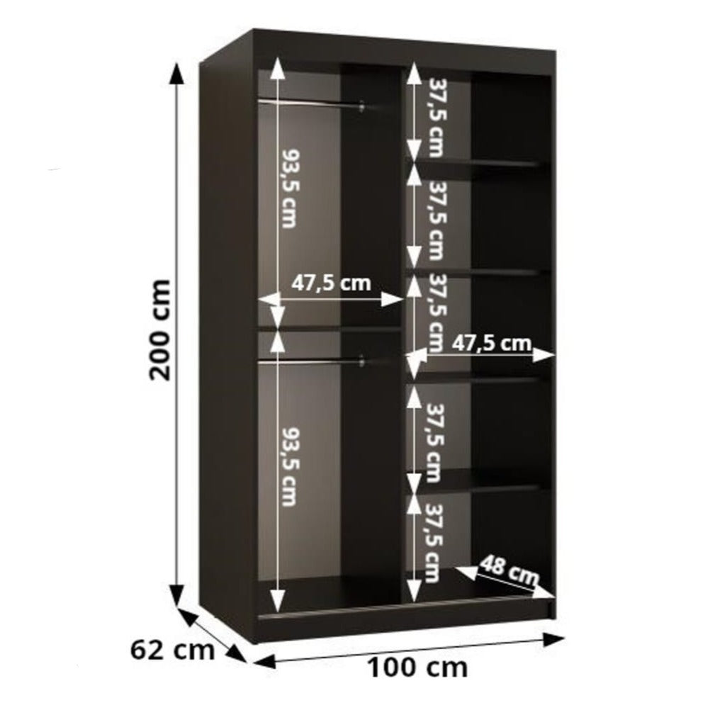 Marsylia II Sliding Door Wardrobe 100cm