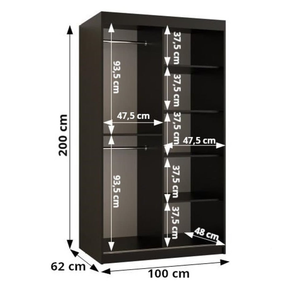 Kair II Sliding Door Wardrobe 100cm