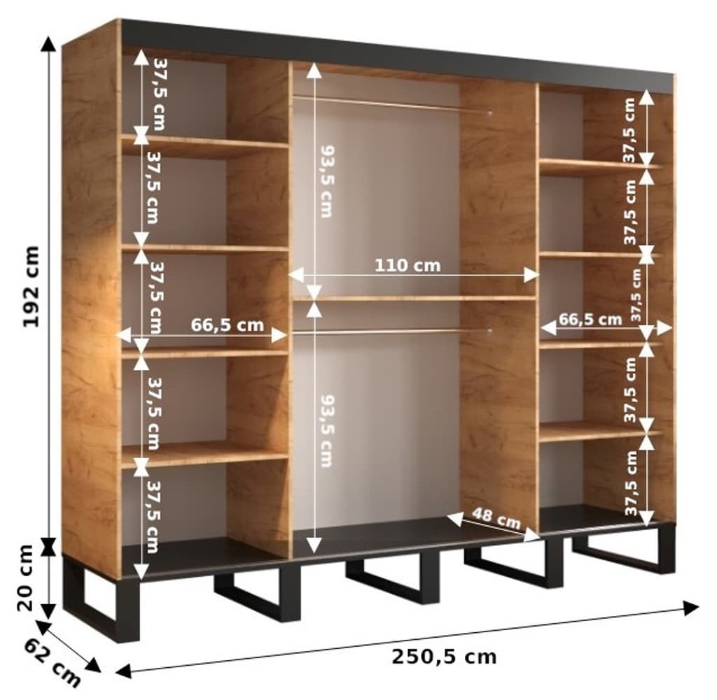 Loft V1 Sliding Door Wardrobe 250cm