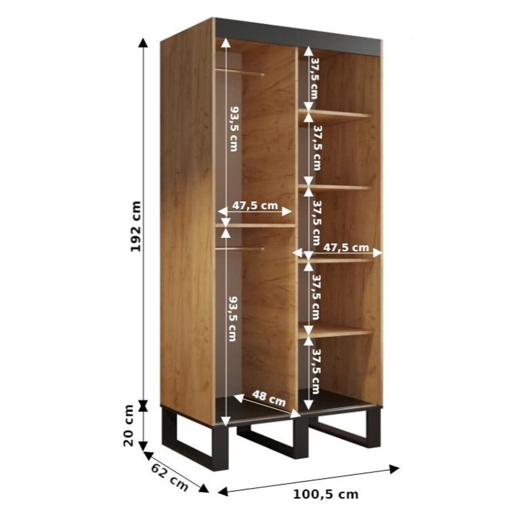 Loft Y2 Sliding Door Wardrobe 100cm