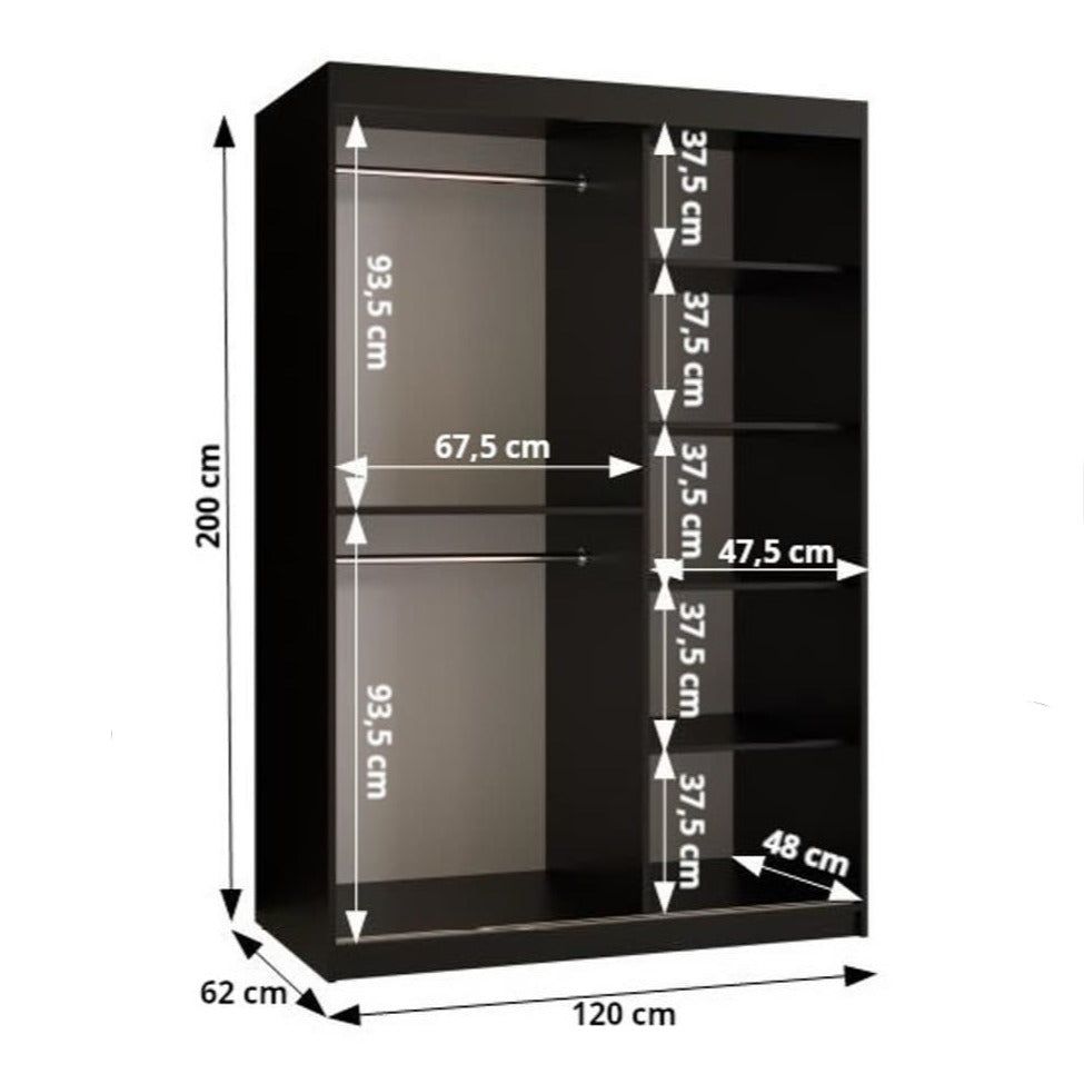 Lima II Sliding Door Wardrobe 120cm