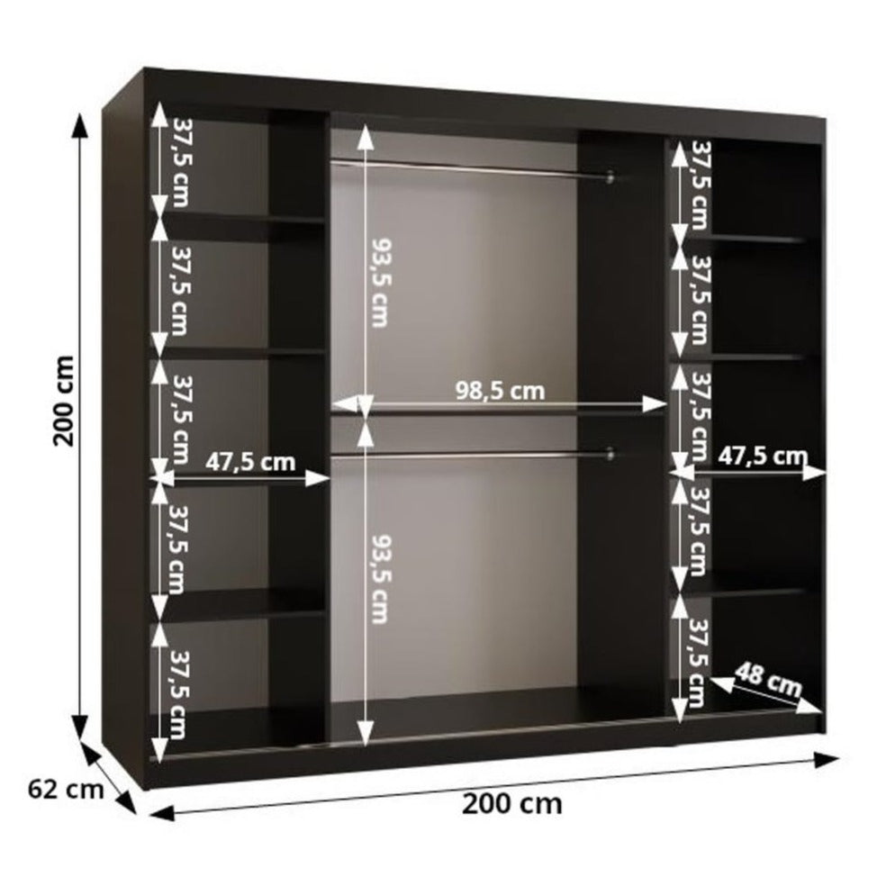 Marsylia II Sliding Door Wardrobe 200cm