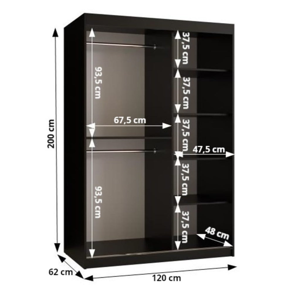 Marsylia Sliding Door Wardrobe 120cm