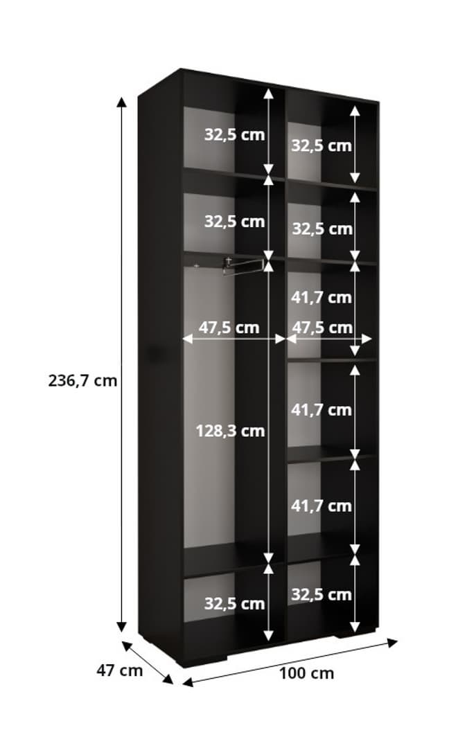 Inova I Hinged Door Wardrobe 100cm