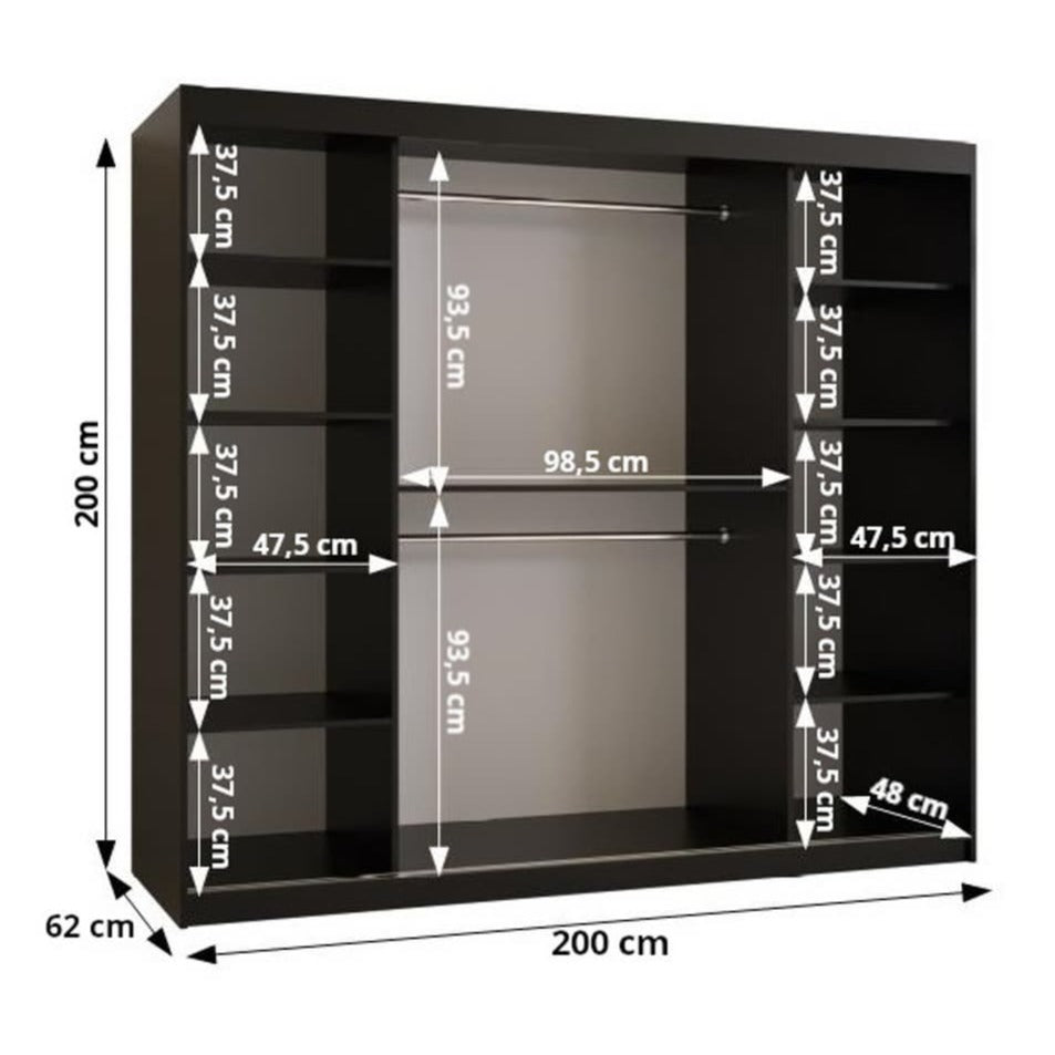 Lima I Sliding Door Wardrobe 200cm