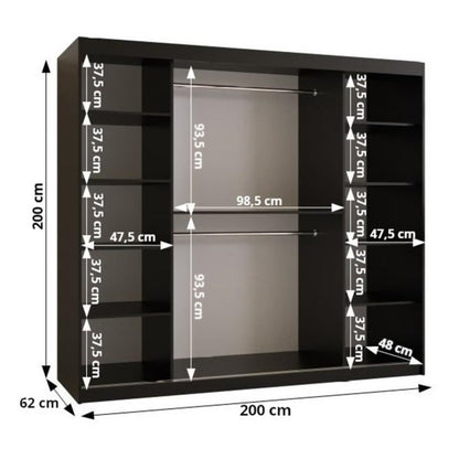 Lima I Sliding Door Wardrobe 200cm