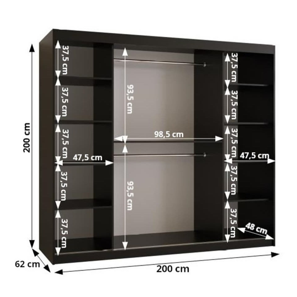 Lima Sliding Door Wardrobe 200cm