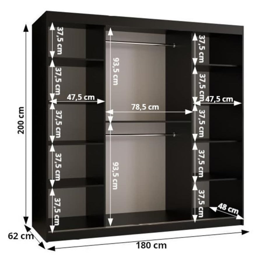 Kair Sliding Door Wardrobe 180cm