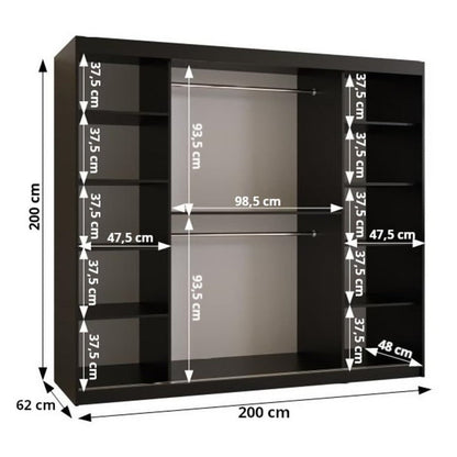 Lima II Sliding Door Wardrobe 200cm