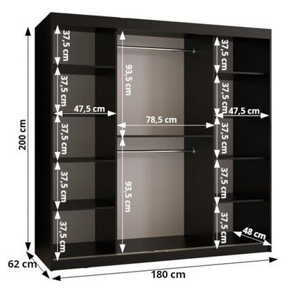 Marsylia II Sliding Door Wardrobe 180cm