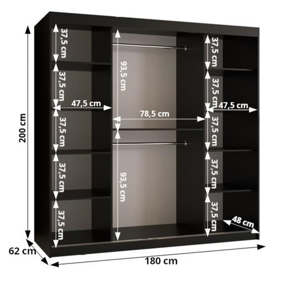 Lima II Sliding Door Wardrobe 180cm