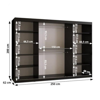 Lima I Sliding Door Wardrobe 250cm