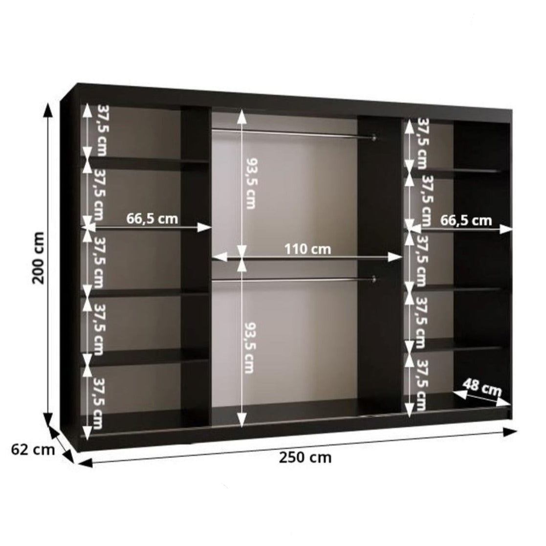 Marsylia I Sliding Door Wardrobe 250cm