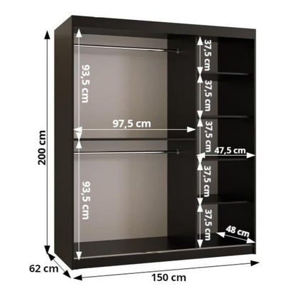 Lima II Sliding Door Wardrobe 150cm