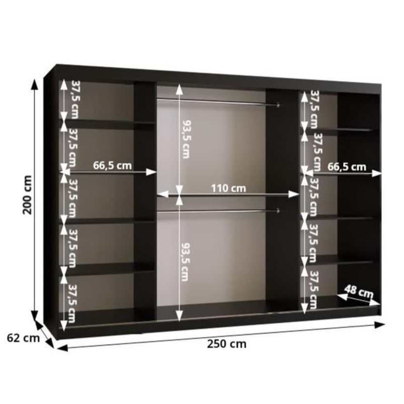 Kair Sliding Door Wardrobe 250cm