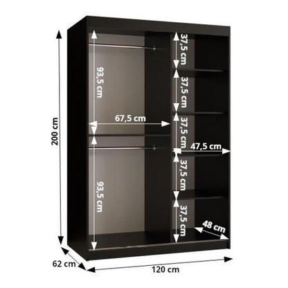 Lima Sliding Door Wardrobe 120cm