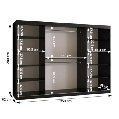 Lima Sliding Door Wardrobe 250cm