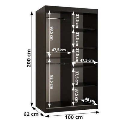 Kair Sliding Door Wardrobe 100cm