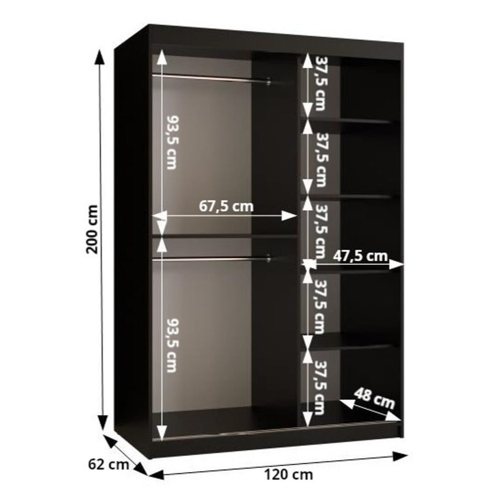 Marsylia II Sliding Door Wardrobe 120cm