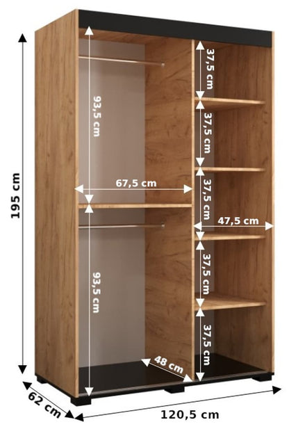 Bergamo V4 Sliding Door Wardrobe 120cm