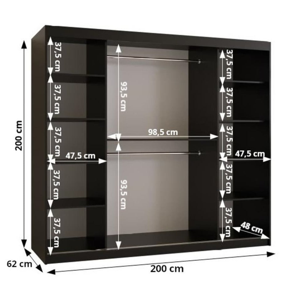 Kair II Sliding Door Wardrobe 200cm