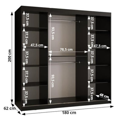 Lima Sliding Door Wardrobe 180cm