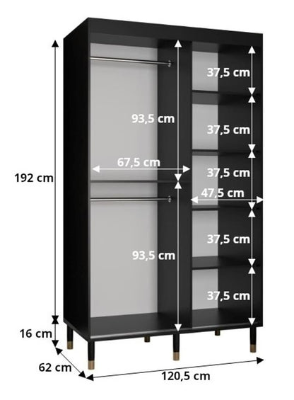 Tromso II Sliding Door Wardrobe 120cm