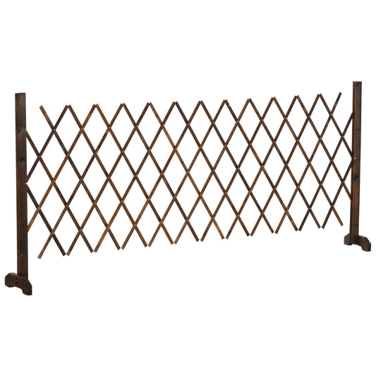 Outsunny Freestanding Garden Fencing, Expanding Fence Trellis, Movable Scissor Grid, Foldable Garden Screen Panel, 225L x