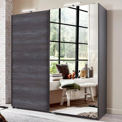 Herme Digi Steel Sliding Wardrobe - Grey