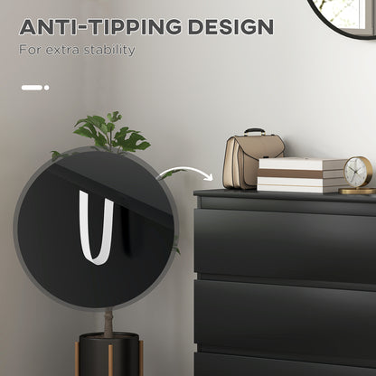 HOMCOM Chest of Three Drawers - Black
