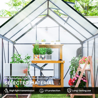 Outsunny 190 x 190cm Walk-In Polycarbonate Greenhouse
