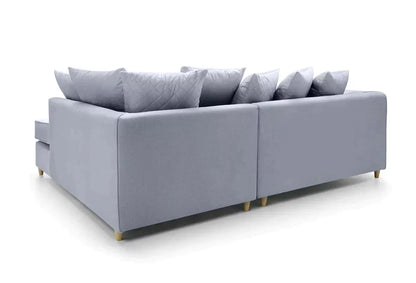 Chic Velvet Corner Sofa - Silver