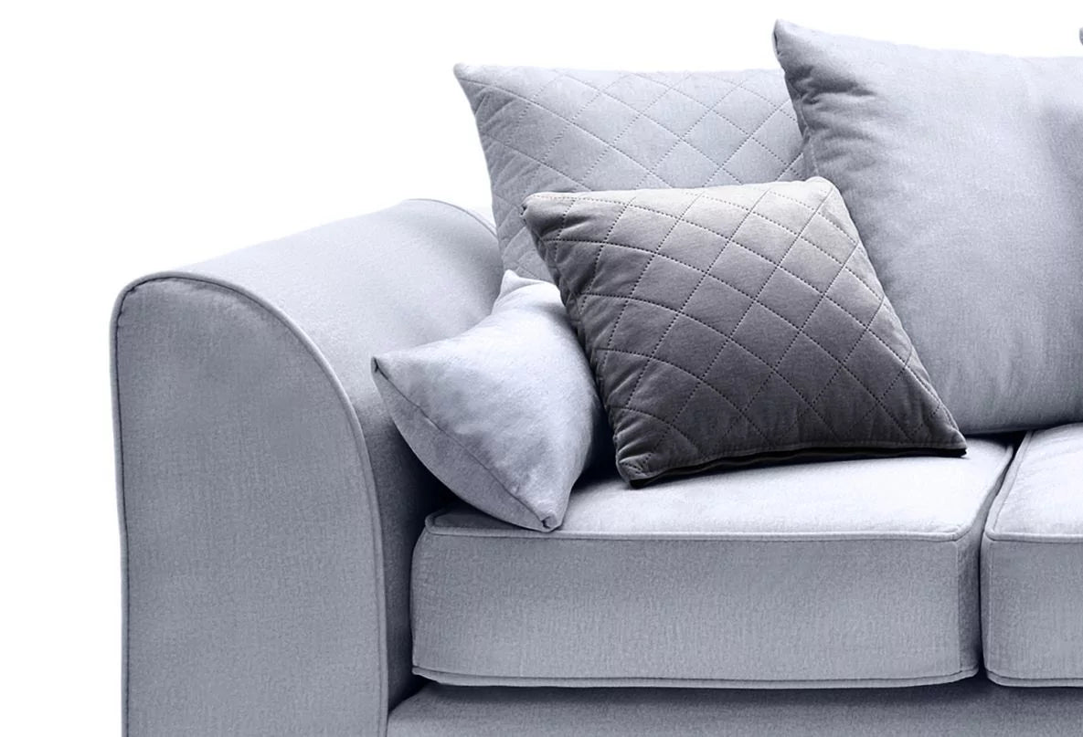 Chic Velvet Corner Sofa - Light Grey