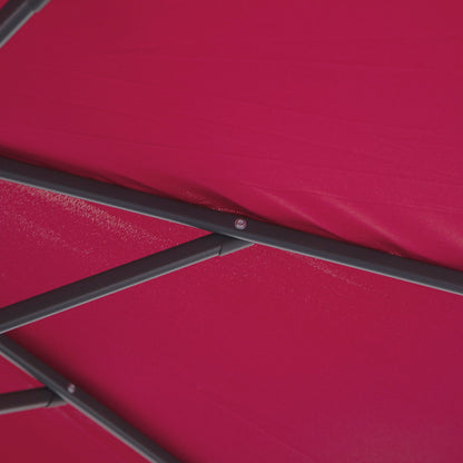 Outsunny 3m Water Resistant Terylene Hanging Parasol Wine Red