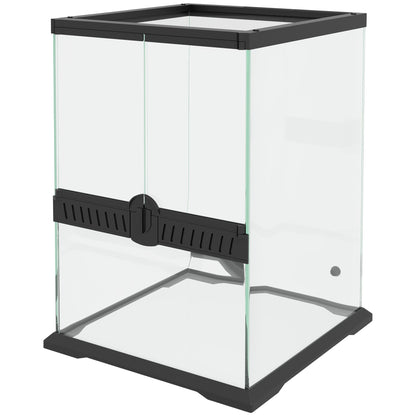 PawHut 40L Vivarium for Lizards Frogs Snakes Turtles Tortoises w/ Anti Escape Design, Ventilation