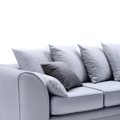 Chicago Velvet Corner Sofa - Silver Blue